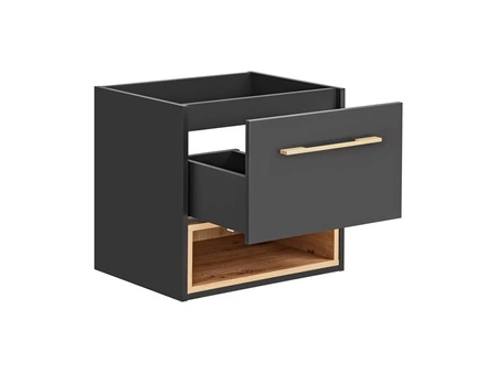 Szafka pod umywalkę Borneo 60 cm szary / dąb artisan nowoczesna i funkcjonalna szafka do łazienki o niepowtarzalnym wzornictwie