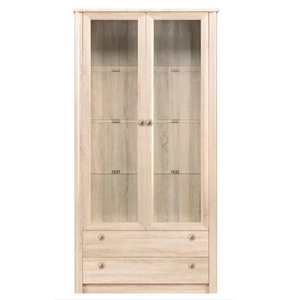 Witryna Finezja 110 cm dąb sonoma jasny dwudrzwiowa nowoczesny mebel wysoka jakość świetna propozycja do salonu lub pokoju dziennego