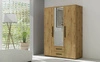 Szafa z lustrem Maxione 150 cm dąb artisan funkcjonalna szafa do sypialni pokoju młodzieżowego lub przedpokoju wzbogacona szufladami