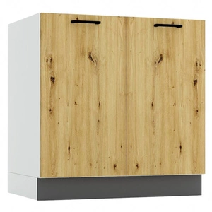 Szafka kuchenna pod zlewozmywak Clara D80 ZL czarne metalowe uchwyty szafka do kuchni odporna na działanie wilgoci i uszkodzenia