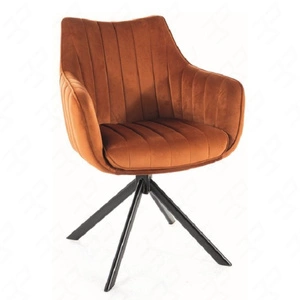 Krzesło tapicerowane Azalia 44x42 cm cynamonowe nowoczesne krzesło obrotowe z metalowymi nogami stylowe krzesło kubełkowe