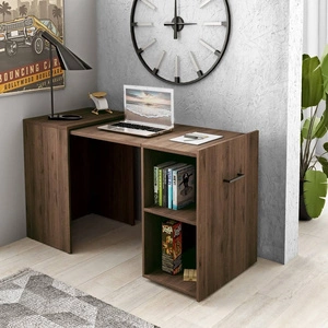 Biurko rozkładane Smart orzech stylowe oraz funkcjonalne do biura gabinetu lub pokoju młodzieżowego