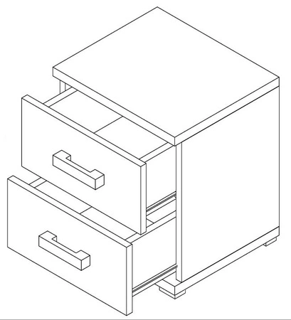 Szafka nocna z szufladami Maximus biała funkcjonalny mebel do sypialni lub pokoju młodzieżowego obrzeża wykończone specjalną okleiną