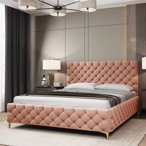 Łóżko tapicerowane Fiano 180x200 łososiowe stylowe łóżko z pojemnikiem na pościel wygodny zagłówek zachwyca eleganckim designem
