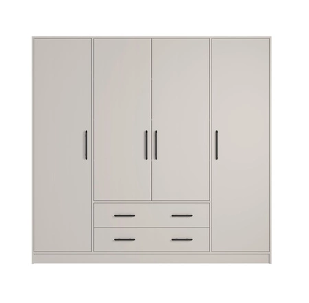 Szafa Caspe 200 cm beżowa nowoczesny design wykończenie ABS oraz aluminiowe uchwyty