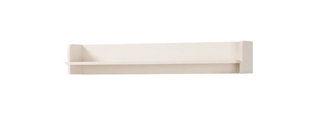 Zestaw mebli Ferdi beż piaskowy minimalistyczny design meblościanki do salonu złote uchwyty korpusy wysunięte ponad linię blatów