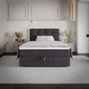 Łóżko kontynentalne Flint 90x200 grafitowe w nowoczesnym skandynawskim stylu z tapicerowanym zagłówkiem łóżko z pojemnikiem