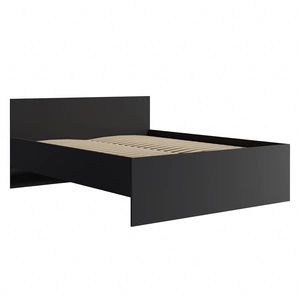 Łóżko Maxione 160x200 cm czarne idealne łóżko do sypialni dla miłośników minimalistycznych aranżacji wysoki komfortowy zagłówek