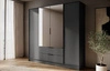 Szafa z lustrem Corse 200 cm grafitowa nowoczesny design idealna szafa do sypialni lub przedpokoju pojemne szuflady