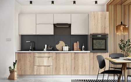 Szafka kuchenna stojąca z półką Zova D40 biały / dąb halifax szafka odporna na działanie wilgoci i uszkodzenia frezowany uchwyt