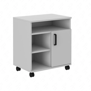 Szafka na kółkach Makana jasny szary funkcjonalny mebel do biura gabinetu lub pokoju młodzieżowego