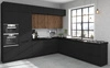 Zestaw mebli kuchennych narożny Brianza / Black 330x210 cm metalowe uchwyty szafki doskonale prezentują się w nowoczesnych wnętrzach