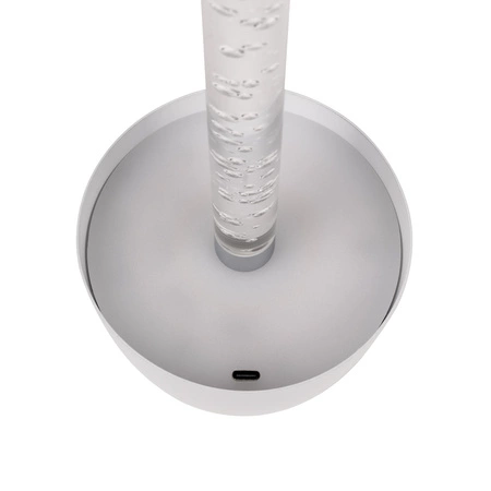 Lampka nocna Lava biała 3W 3000K stylowa lampa stołowa o wielu zastosowaniach częściowo transparentna konstrukcja