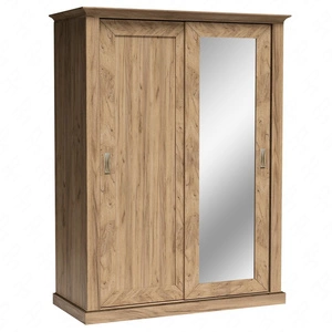 Szafa przesuwna z lustrem Antica 146 cm dąb craft złoty stylowa szafa o rustykalnym charakterze do sypialni lub garderoby