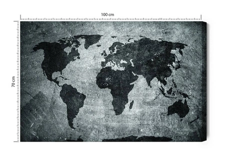 Obraz na płótnie mapa świata vintage 100x70 cm ponadczasowa ozdoba wnętrza obraz w stonowanej kolorystyce wysoka jakość wykonania