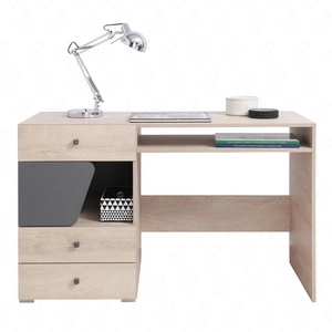 Biurko z szufladami Dzeta 125 cm dąb / antracyt stylowe i funkcjonalne do pokoju młodzieżowego