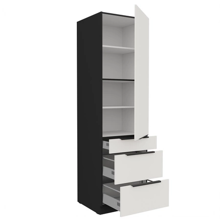 Słupek kuchenny Corato Bl 60 DKS-210 3S 1F szafka kuchenna odporna na uszkodzenia wykończenie frontów w technologii anti fingerprint