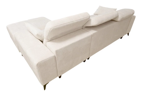 Narożnik z funkcją spania Penejos zielony prawostronny elegancki narożnik z pojemnikiem na pościel komfortowe regulowane zagłówki