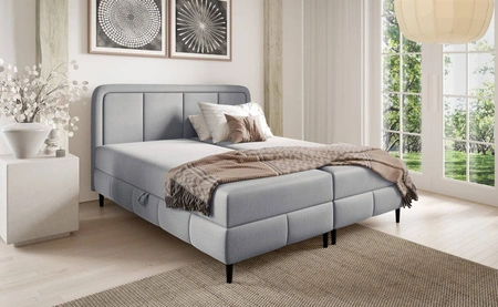 Łóżko kontynentalne Monte 140x200 szary popiel designerskie łóżko z pojemnikami na pościel doskonałe do sypialni i pokoju młodzieżowego