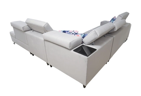 Narożnik z funkcją spania Hampton IX beżowy prawostronny stylowy i nowoczesny design narożnika idealny mebel do każdej aranżacji