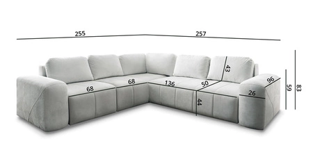 Narożnik z funkcją spania Bovec III ciemny beżowy lewostronny niezwykle stylowy narożnik rozkładany doskonały do przestronnego salonu