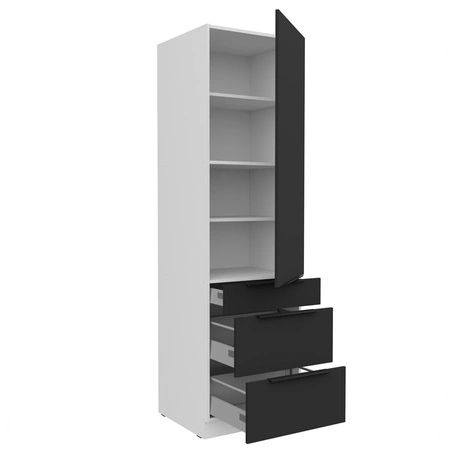 Słupek kuchenny Alatri Wh 60 DKS-210 3S 1F szafka kuchenna odporna na uszkodzenia wykończenie frontów w technologii anti fingerprint