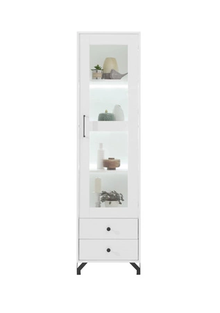 Meblościanka Skien biała połysk innowacyjne meble do salonu i pokoju dziennego w nowoczesnym stylu