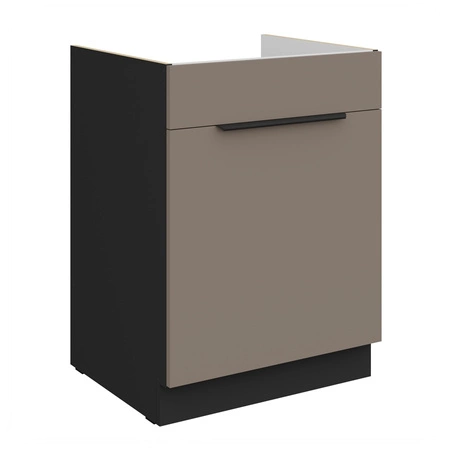 Szafka kuchenna pod zlewozmywak z szufladą Fiuggi Bl 60 ZL 1S BB fronty szafki kuchennej wykończone w technologii anti fingerprint