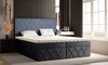 Łóżko kontynentalne Empoli 180x200 grafitowe w nowoczesnym skandynawskim stylu z tapicerowanym zagłówkiem