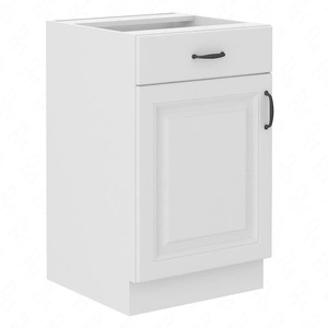 Szafka kuchenna stojąca z szufladą i półką Snow 50 D 1F 1S BB szafka odporna na parę wodną wysoką temperaturę i rozlaną ciecz