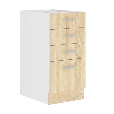 Zestaw mebli kuchennych narożny Sold 270x230 cm niepowtarzalny styl szafek dopasuje się do wnętrza każdej kuchni