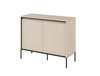 Komoda Trend 98 cm beżowa funkcjonalna komoda do salonu o oryginalnym designie ryflowane fronty z subtelnym oświetleniem
