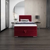 Łóżko kontynentalne Fargo 120x200 bordowe w nowoczesnym skandynawskim stylu z tapicerowanym zagłówkiem łóżko z pojemnikiem