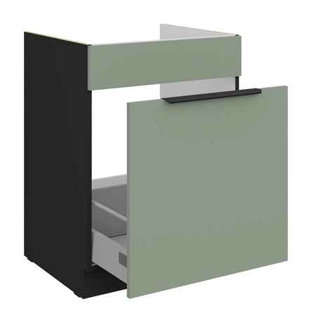 Szafka kuchenna pod zlewozmywak z szufladą Treviso Bl 60 ZL 1S BB fronty szafki kuchennej wykończone w technologii anti fingerprint