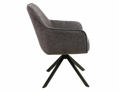 Krzesło tapicerowane Notti Brego ciemny szary nowoczesne krzesło obrotowe z metalowymi nogami stylowe krzesło kubełkowe
