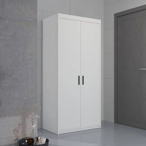 Szafa Rene 90 cm biała nowoczesny design stylowe uchwyty w kolorze czarnym