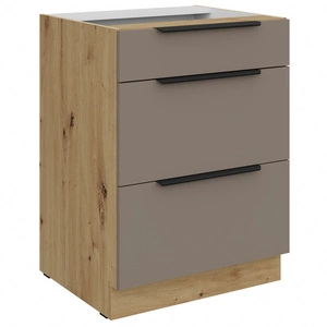 Szafka kuchenna stojąca z szufladami Fiuggi Ar 60 D 3S BB odporna na uszkodzenia wykończenie frontów w technologii anti fingerprint