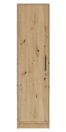 Szafa Caspe 50 cm dąb artisan nowoczesny design wykończenie ABS oraz czarne uchwyty