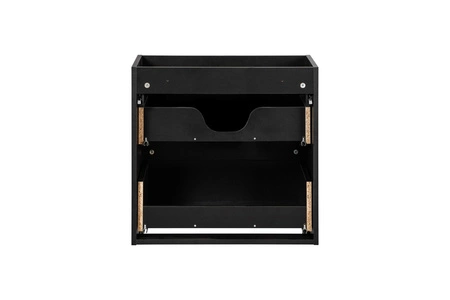 Szafka pod umywalkę Nova 60 cm czarna stylowe subtelne pionowe ryflowania podkreślają elegancję szafki z szufladami frezowane uchwyty