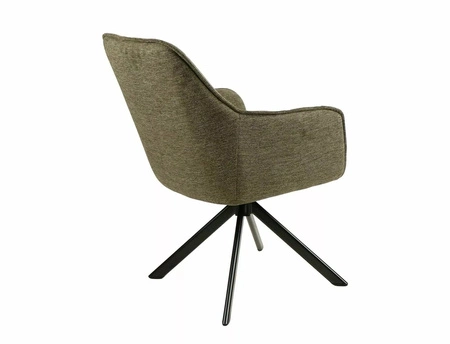 Krzesło tapicerowane Notti Brego oliwkowe nowoczesne krzesło obrotowe z metalowymi nogami stylowe krzesło kubełkowe
