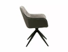 Krzesło tapicerowane Sempre szare / szara ekoskóra nowoczesne krzesło obrotowe z metalowymi nogami stylowe krzesło kubełkowe