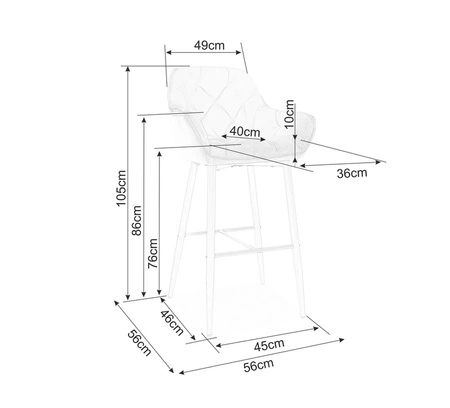 Hoker Cherry H-1 szary nowoczesny oraz funkcjonalny hoker z metalowymi nogami idealny hoker do kuchni