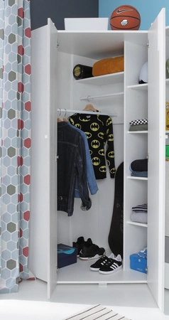 Zestaw mebli Arona biały / dąb wilton biały / szary funkcjonalne meble do pokoju młodzieżowego