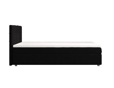 Łóżko kontynentalne Fresno 90x200 czarne w nowoczesnym skandynawskim stylu z tapicerowanym zagłówkiem łóżko z pojemnikiem