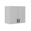 Szafka wisząca z drzwiami Makana 80 cm jasny szary funkcjonalny mebel do biura gabinetu lub pokoju młodzieżowego