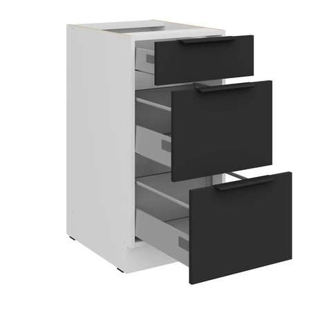 Szafka kuchenna stojąca z szufladami Alatri Wh 40 D 3S BB odporna na uszkodzenia wykończenie frontów w technologii anti fingerprint