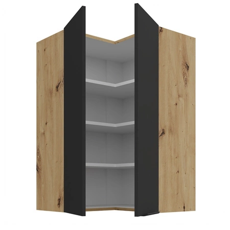 Szafka kuchenna narożna wisząca Alatri Ar 60x60 GN-90 2F odporna na uszkodzenia wykończenie frontów w technologii anti fingerprint