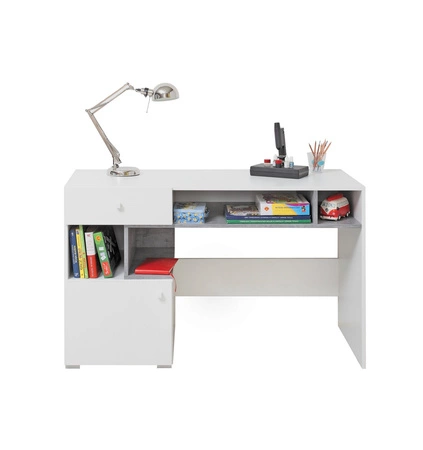 Meblościanka Epsilon biała / beton idealna propozycja do pokoju młodzieżowego lub dziecięcego w modnym stylu