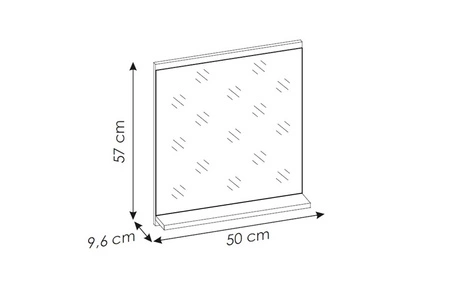 Lustro łazienkowe Nova 50 cm dąb coast evoke eleganckie lustro z półką idealnie zaaranżuje przestrzeń nad umywalką