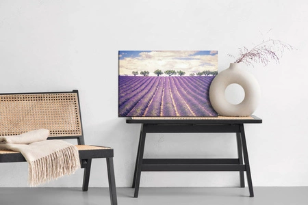 Obraz na płótnie lawendowe pole 100x70 cm ponadczasowa ozdoba każdego wnętrza obraz w wyrazistej kolorystyce wysoka jakość wykonania